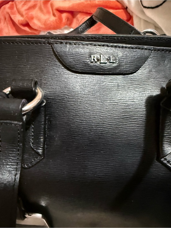 Ralph Lauren Handbags - Ralph Lauren Black Leather Luggage Tag with Silver Plate